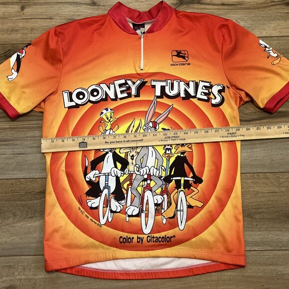 VTG 1993 Giordana Looney Tunes Cycling Jersey Italy 90s Bugs Bunny Daffy Tweety - Picture 7 of 15